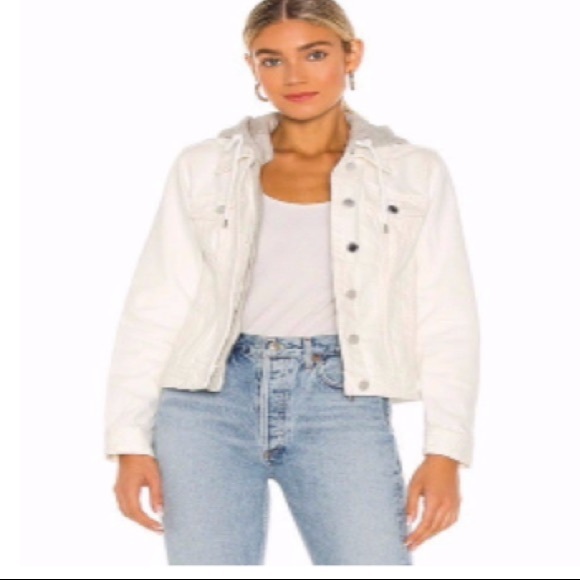 NEW! BLANKNYC White Denim Jacket With DetachableHood Size Small - Picture 5 of 17